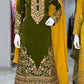 Green Yellow Crepe Kurta Palazzo Set