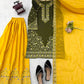Green Yellow Crepe Kurta Palazzo Set