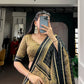 Grey Black Tussar Silk Kalamkari Lehenga Set for Wedding and Festive Wear