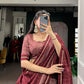 Grey Black Tussar Silk Kalamkari Lehenga Set for Wedding and Festive Wear