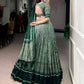 Grey Black Tussar Silk Kalamkari Lehenga Set for Wedding and Festive Wear