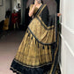 Grey Black Tussar Silk Kalamkari Lehenga Set for Wedding and Festive Wear