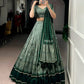 Grey Black Tussar Silk Kalamkari Lehenga Set for Wedding and Festive Wear
