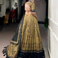 Grey Black Tussar Silk Kalamkari Lehenga Set for Wedding and Festive Wear