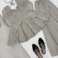 Grey Foil Peplum Sharara Set