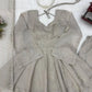 Grey Foil Peplum Sharara Set
