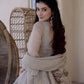 Grey Foil Peplum Sharara Set