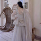 Grey Foil Peplum Sharara Set