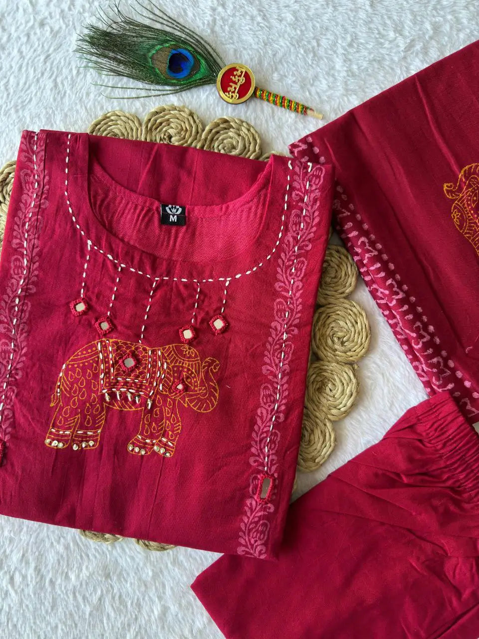 Hand Block Printed Cotton Kurta Set With Dupatta