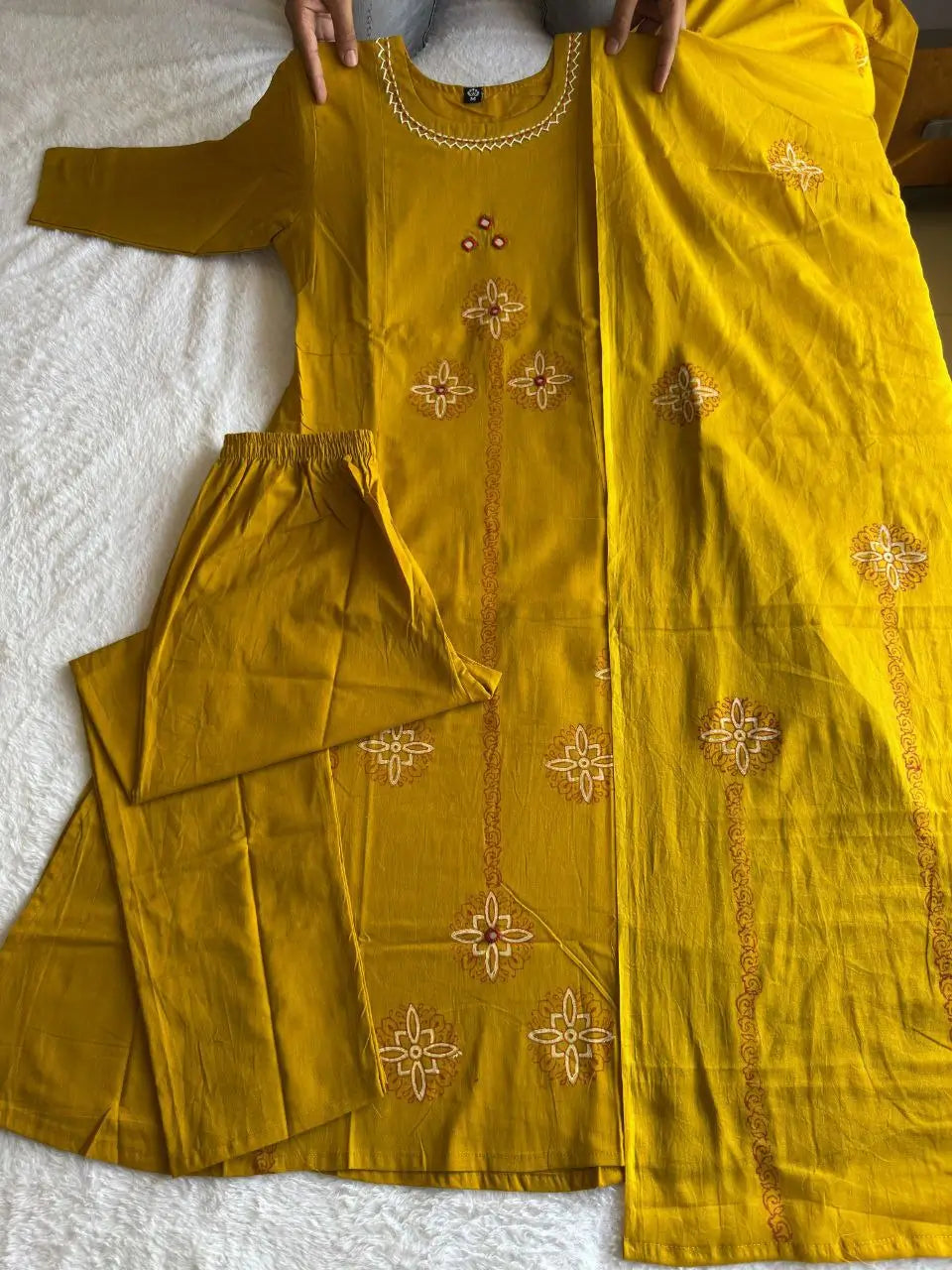 Hand Block Printed Cotton Kurta Set With Dupatta