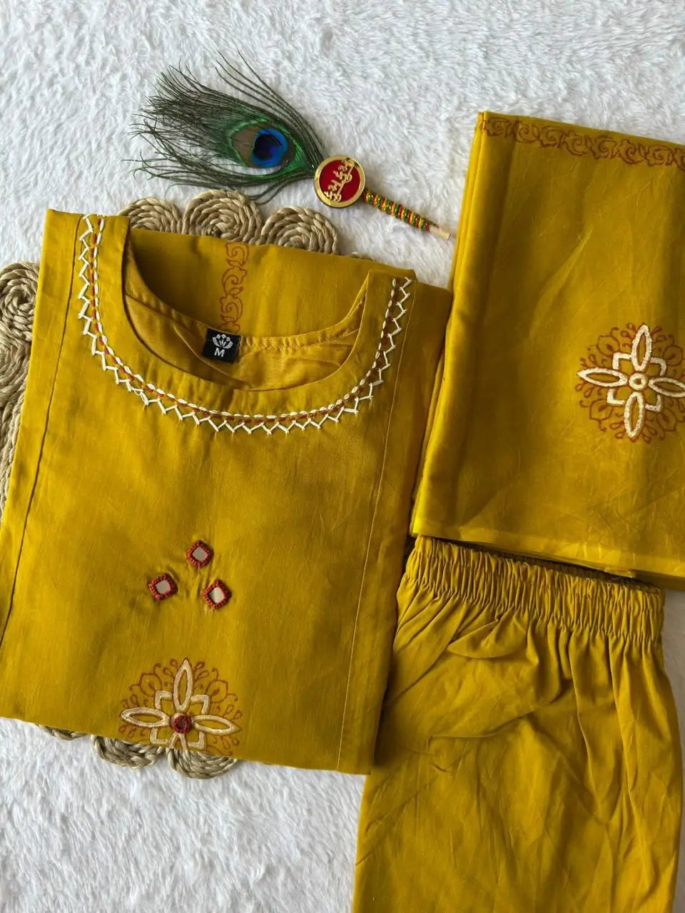 Hand Block Printed Cotton Kurta Set With Dupatta