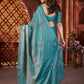Hand Embroidered Satin Silk Saree