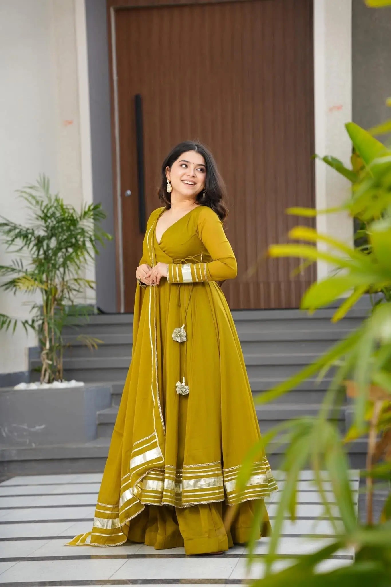 Hand Gotta Work Faux Georgette Anarkali Palazzo Set