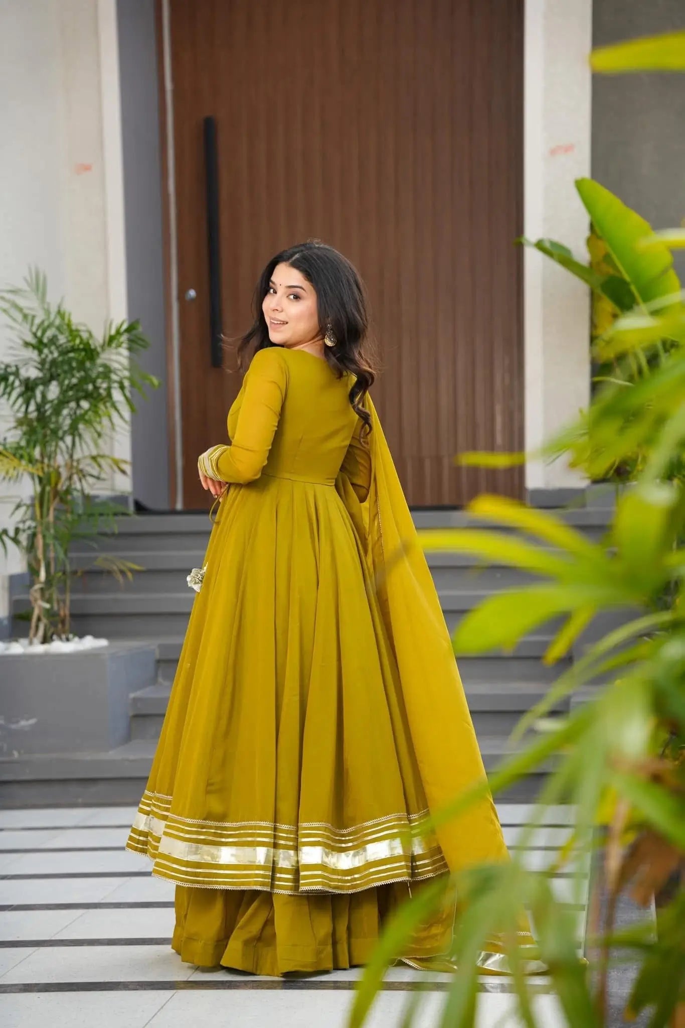 Hand Gotta Work Faux Georgette Anarkali Palazzo Set