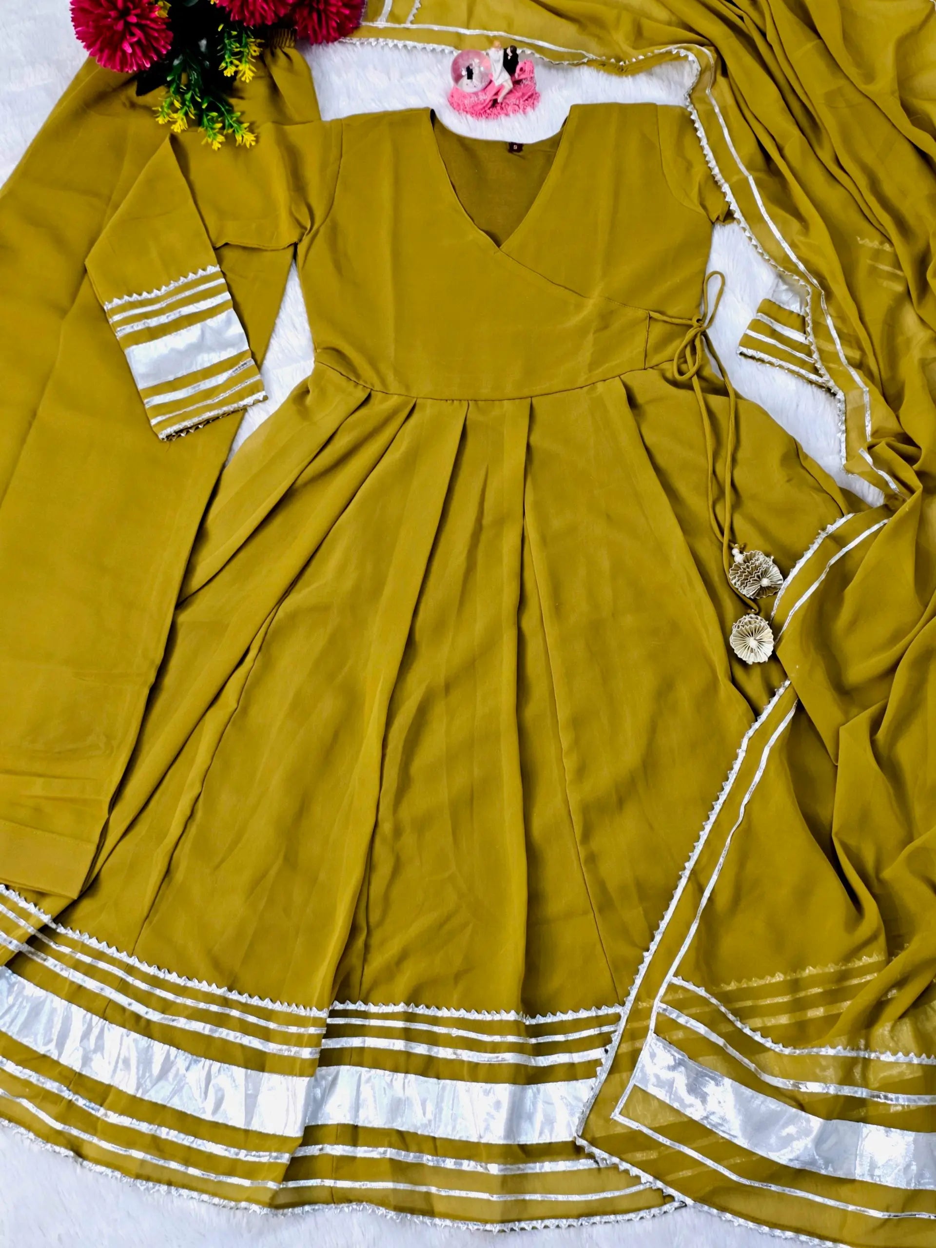 Hand Gotta Work Faux Georgette Anarkali Palazzo Set