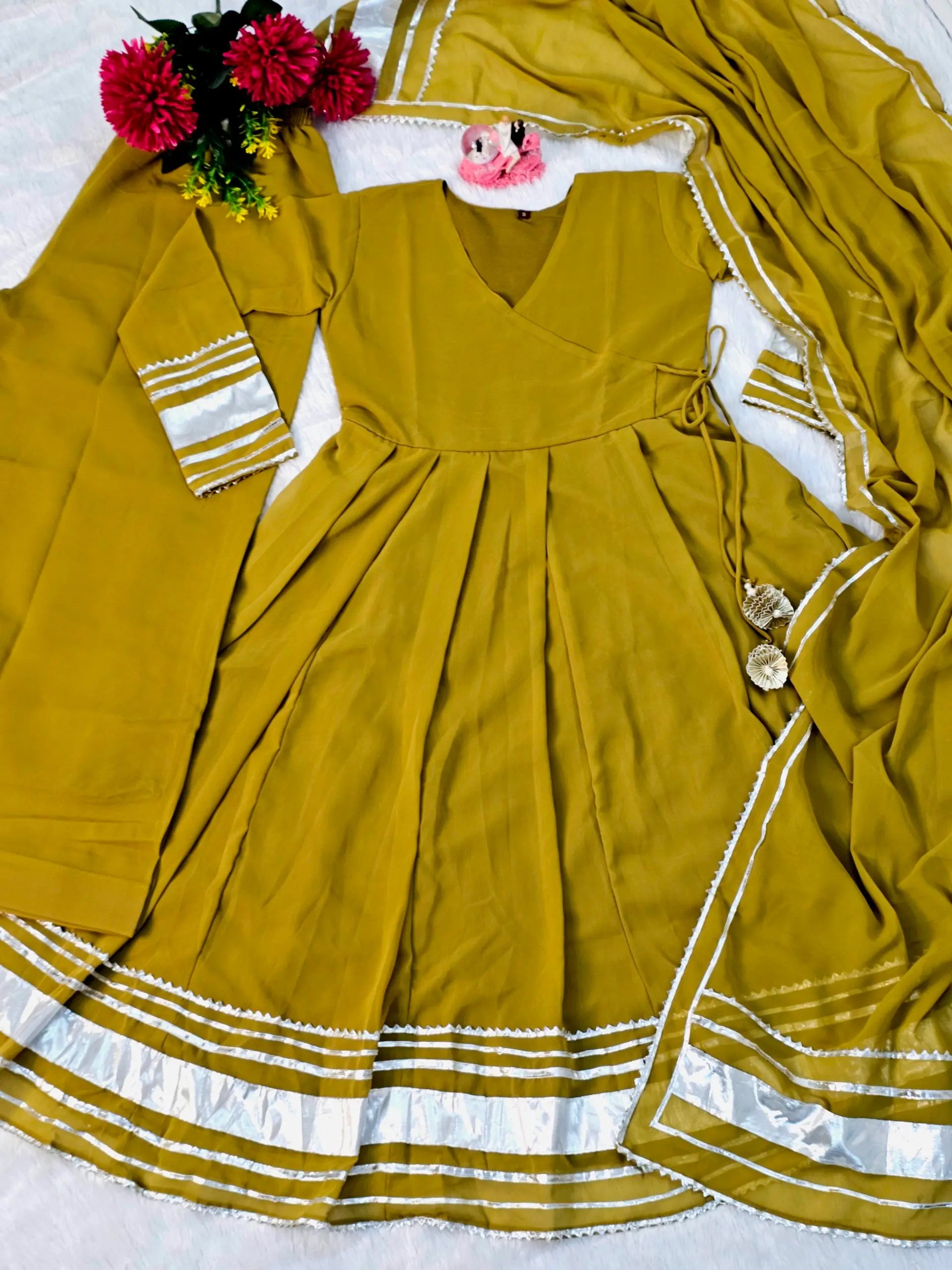 Hand Gotta Work Faux Georgette Anarkali Palazzo Set