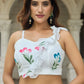 Hand Painted Floral Georgette Lehenga Set for Festive and Party Wear