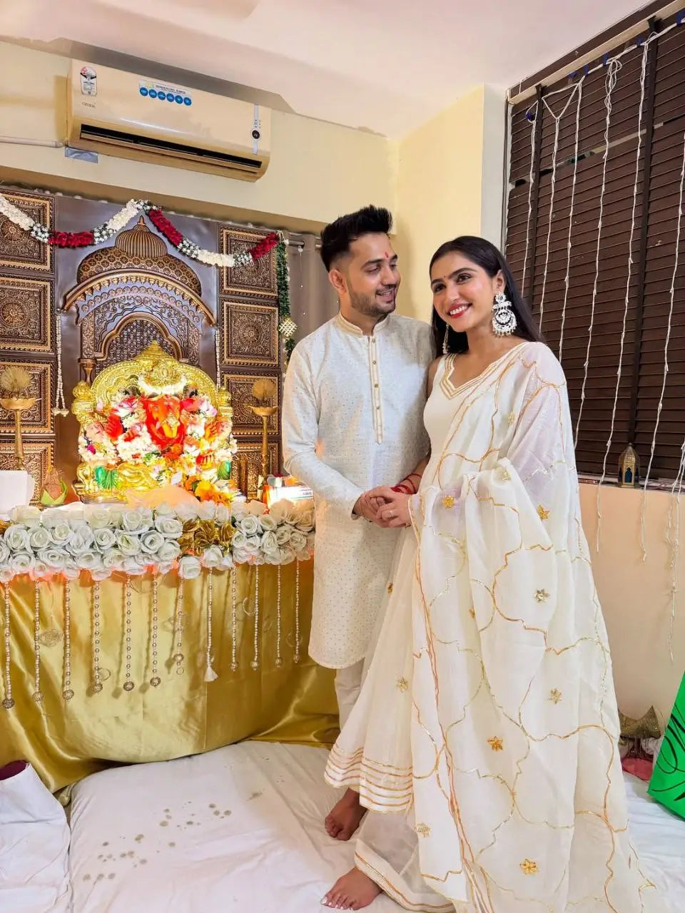 Handcrafted Chiffon Anarkali Palazzo Set with Dupatta