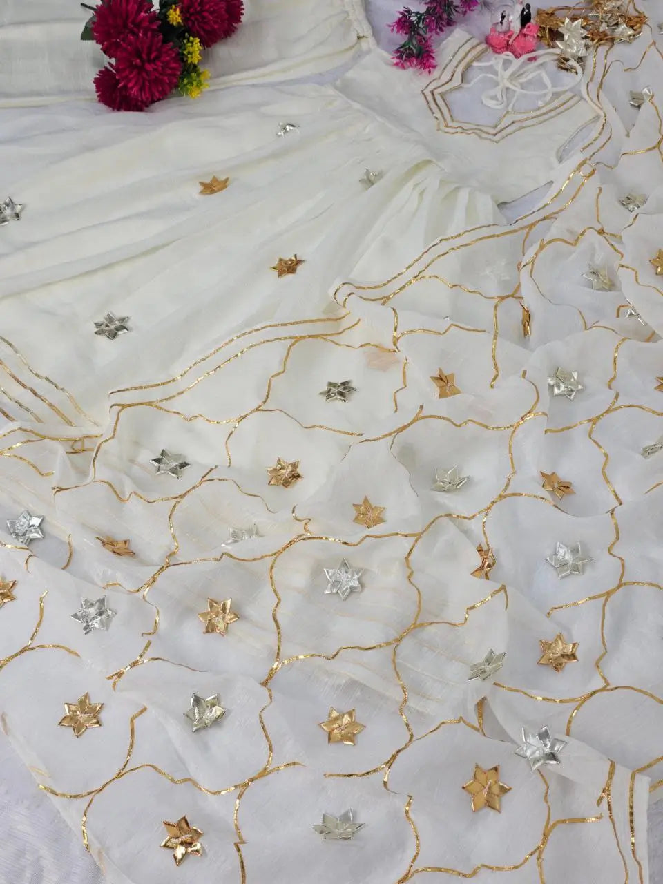 Handcrafted Chiffon Anarkali Palazzo Set with Dupatta