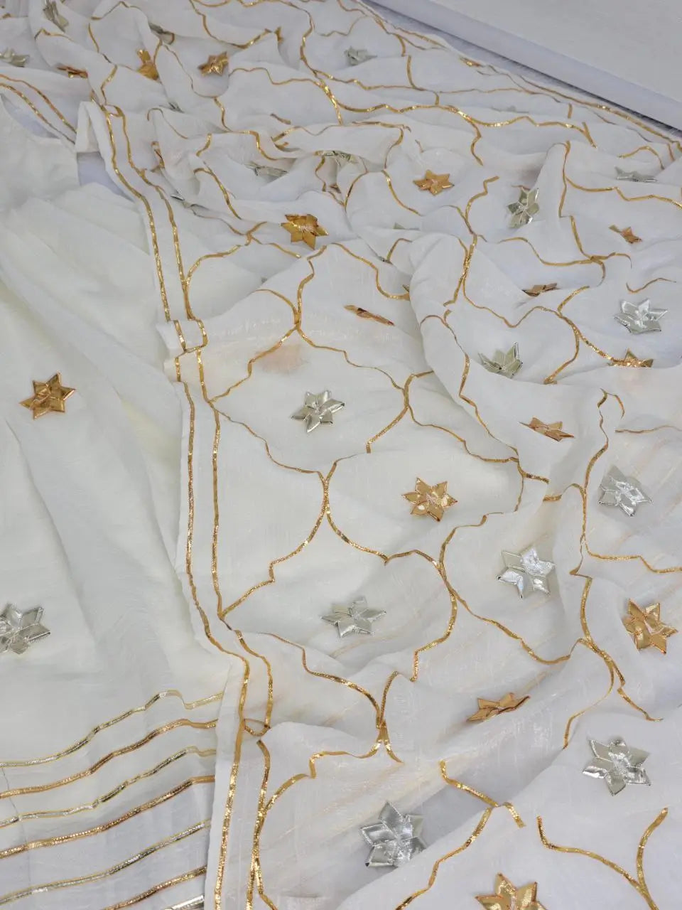 Handcrafted Chiffon Anarkali Palazzo Set with Dupatta