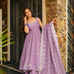 Handcrafted Chiffon Anarkali Palazzo Set with Gotta Patti Dupatta