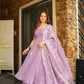 Handcrafted Chiffon Anarkali Palazzo Set with Gotta Patti Dupatta