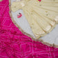 Handcrafted Chinon Anarkali Palazzo Set with Bandhani Dupatta