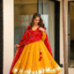 Handcrafted Chinon Anarkali Palazzo Set with Bandhani Dupatta