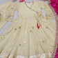 Handcrafted Chinon Anarkali Palazzo Set with Bandhani Dupatta