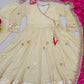 Handcrafted Chinon Anarkali Palazzo Set with Bandhani Dupatta