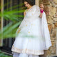 Handcrafted Chinon Anarkali Palazzo Set with Bandhani Dupatta