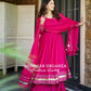 Handcrafted Chinon Anarkali Palazzo Set with Bandhani Dupatta