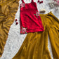 Handpainted Fendy Silk Kurta Set with Crunchy Plazo and Dupatta
