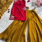 Handpainted Fendy Silk Kurta Set with Crunchy Plazo and Dupatta