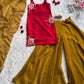 Handpainted Fendy Silk Kurta Set with Crunchy Plazo and Dupatta