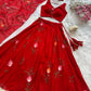 Handpainted Georgette Lehenga Set with Designer Blouse & Dupatta