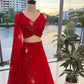 Handpainted Georgette Lehenga Set with Designer Blouse & Dupatta
