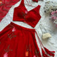 Handpainted Georgette Lehenga Set with Designer Blouse & Dupatta