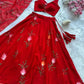 Handpainted Georgette Lehenga Set with Designer Blouse & Dupatta