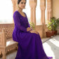Handwork Embroidered Georgette Gown Set with Dupatta and Pant