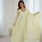Handwork Embroidered Georgette Gown Set with Dupatta and Pant for family functions