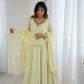 Handwork Embroidered Georgette Gown Set with Dupatta and Pant for family functions