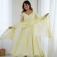 Handwork Embroidered Georgette Gown Set with Dupatta and Pant for family functions