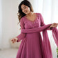 Handwork Embroidered Georgette Gown Set with Dupatta and Pant for family functions