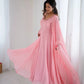 Handwork Embroidered Georgette Gown Set with Dupatta and Pant for family functions