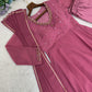 Handwork Embroidered Georgette Gown Set with Dupatta and Pant for family functions