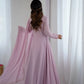 Handwork Embroidered Georgette Gown Set with Dupatta and Pant for family functions