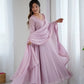 Handwork Embroidered Georgette Gown Set with Dupatta and Pant for family functions