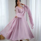 Handwork Embroidered Georgette Gown Set with Dupatta and Pant for family functions