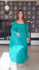 Handworked Georgette Anarkali Set